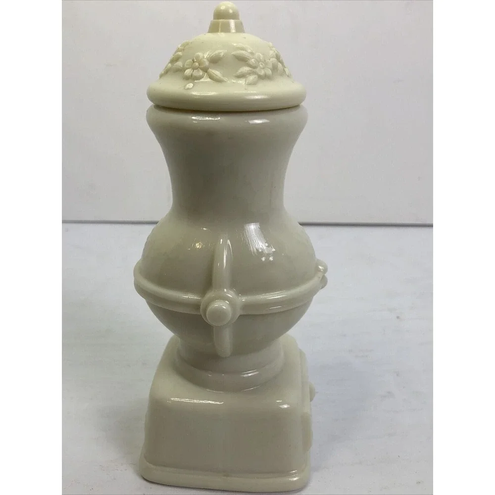 Avon Moonwind Cologne Bottle White w/ Flowers 5 Fluid Ounces Empty 6.5